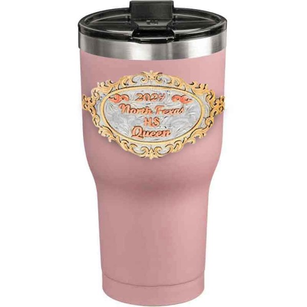 Celebrate your graduation with the Graduation Glory Custom Tumbler! Crafted from a YETI cup, this tumbler features a hand-engraved German Silver base and elegant Copper lettering, making it the perfect gift for any student or alumni.